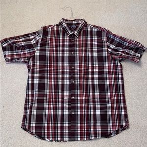 Chaps size XL brown plaid short sleeve button up